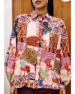 FRNCH Gerbera Salon Rose Blouse - Red