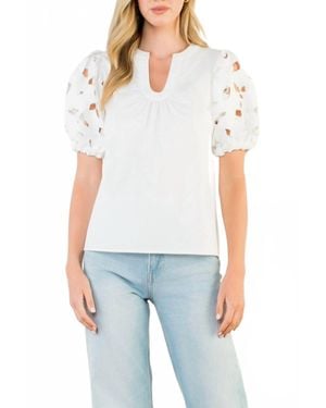 Thml Wonderful Name V Neck Top - White