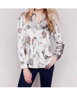 Charlie b Long Sleeve Blouse - White