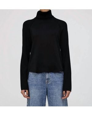 Jonathan Simkhai Mateo Long-Sleeve Turtleneck Combo Top - Black