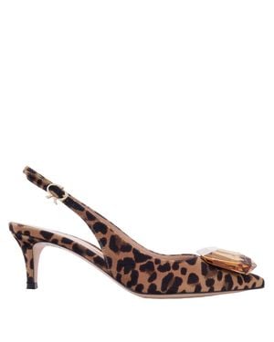 Gianvito Rossi Jaipur 55 Leopard Print Pumps - Brown
