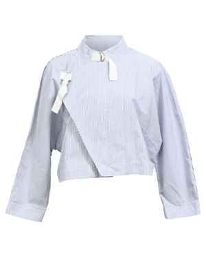 Sea Striped Blouse With Buckle - Blue
