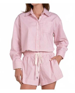 Elan Stripe Top - Pink