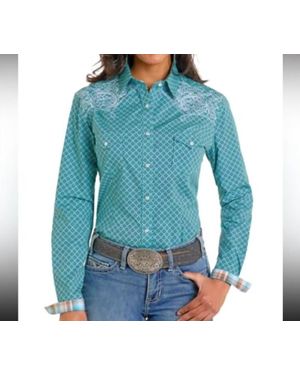 Panhandle Long Sleeve Button Down Shirt - Blue