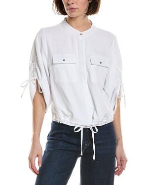 Nicole Miller Linen-Blend Jacket - White