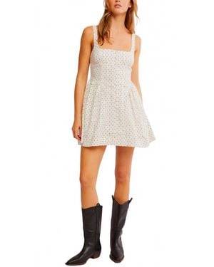 Free People Astrid Polka Dot Mini Dress - Black