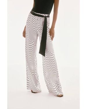 Joseph Ribkoff Polka Dot Belted Wide Leg Pants - Multicolor