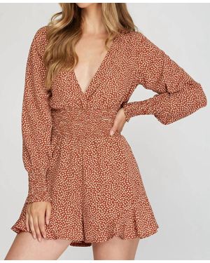 She + Sky Isabella Romper - Brown