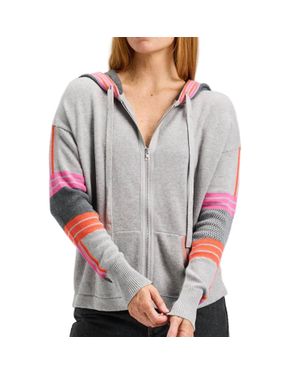 Zaket & Plover Multi Media Zip Up Sweater - Gray
