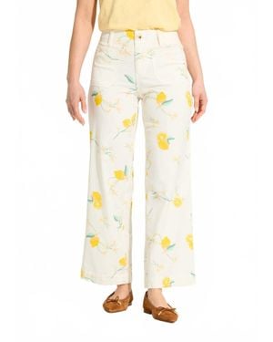 Fdj Olivia Wide Ankle Denim Pant - Yellow
