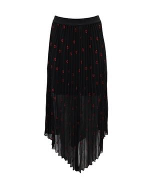 Maje Jengo Embroidered Heart Midi Skirt - Black