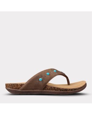 Mykos Jovie Thong Sandal - Brown