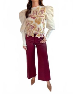 Ollari Kaia Embellished Sweatshirt - Red