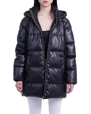 Love Token Bianka Zip Front Puffer Coat - Blue