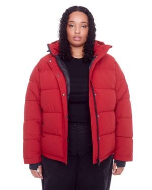 Alpine North Forillon Plus Vegan Down (Recycled) Short Quilted Puffer Jacket (Plus Size) - Red