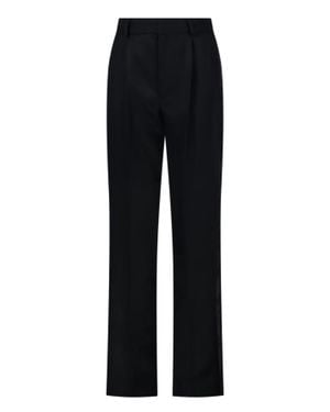 Victoria Beckham Straight Leg Tailored Front-Darts Polyester-Blend Pants - Black