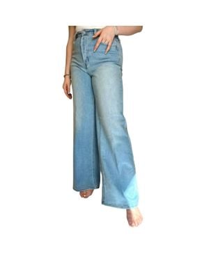 cello Terry High Rise Wide Leg Jeans - Blue