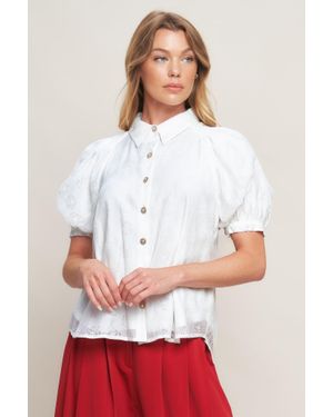 TRUEDAMES Vineyard Stroll Ivory Woven Top - White
