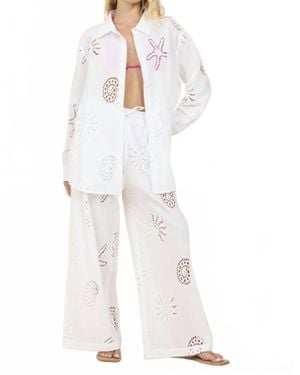 Surf Gypsy Ocean Eyelet Pant - White