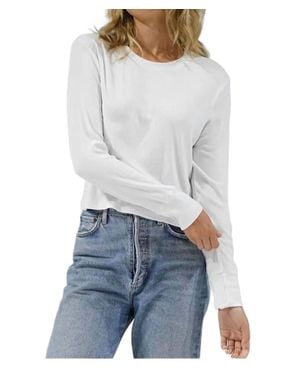 LNA Long Sleeve Ribbed Crew Top - Blue