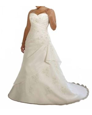 Mori Lee Strapless Plus Wedding Dress - Multicolor
