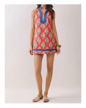 TCEC Sophia Floral Print Mini Dress - Orange
