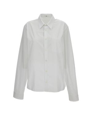 Rier Boxy Cotton Poplin Shirt - White