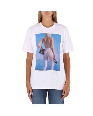 Wolford Ladies Short-Sleeve Newton Cotton T-Shirt - White