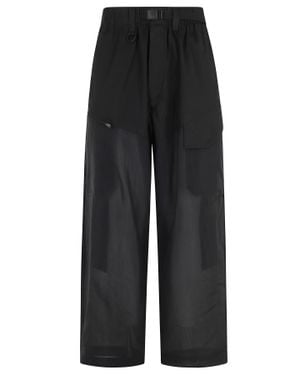 Y-3 Str Integrated-Pockets Adjustable-Waistband Cotton Pants - Black