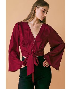 TRUEDAMES The Right Addition Woven Top - Red