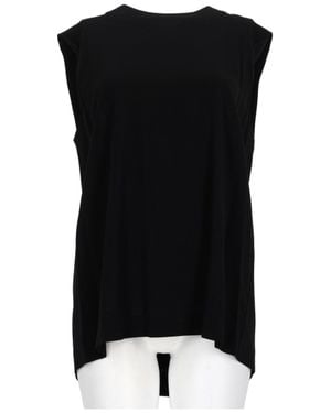 Vince Sleeveless Top With High Round Neckline - Black
