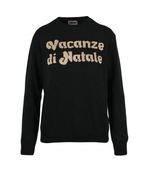 MC2 Saint Barth Crewneck Pullover With Bold Text Design - Black
