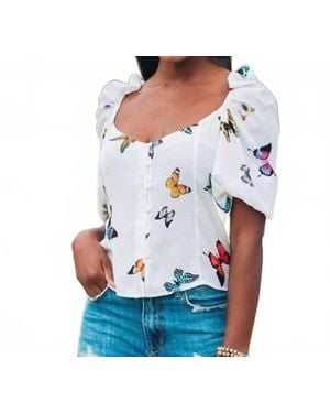 BuddyLove Sweetheart Butterfly Top - White