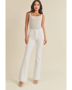 Just Black Denim Hr Scissor Cut Flare - Natural