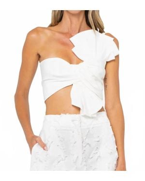 JBQ Oyster Stretch Denim Top - White