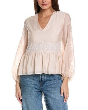 3.1 Phillip Lim Blouson Sleeve Silk Top - White