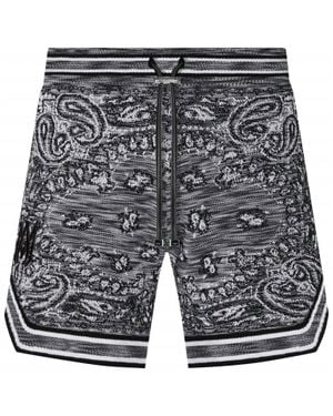 Amiri Space Dye Bandana Shorts - Gray