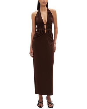 Misha The 'Celine' Mesh Dress - Brown