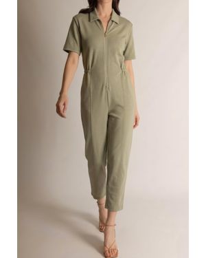 P.Cill Front Zipper Jumpsuit - Natural
