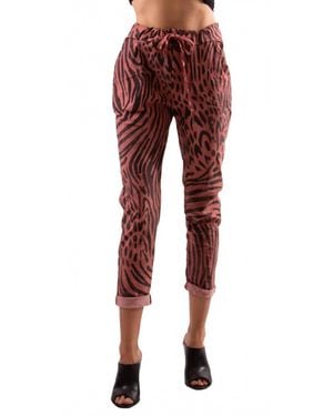 Gigi Moda Cornelia Zebra Slim Pants - Red