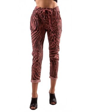 Gigi Moda Cornelia Zebra Slim Pants - Red