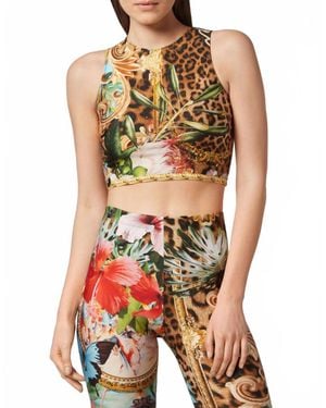 Philipp Plein Baroque Flowers Crop Top - Multicolor