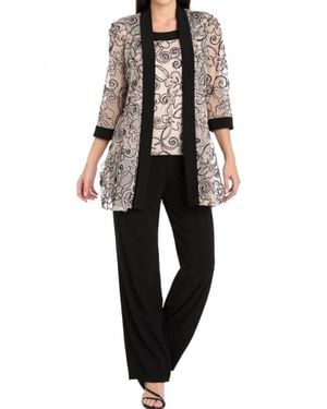 R & M Richards Two-Piece Special Occasion Pant Set - Black