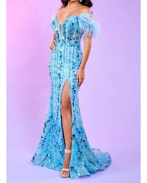 Rachel Allan The Elsa Gown: Long Formal Dress - Blue