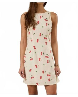 Sunday Edition Morgan Cherry Printed Mini Dress - Natural