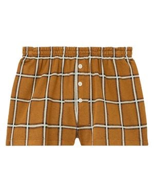 Guest In Residence Picnic-Inspired Shorts With Relaxed Fit And Button Front - Brown