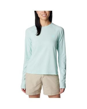 Columbia Pfg Uncharted Shirt Knit Icy Morn Long Sleeve Fishing Nwo35 - Blue