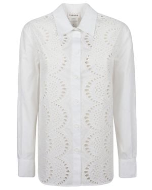 P.A.R.O.S.H. Cannes Eyelet Embroidered Cotton Shirt - White