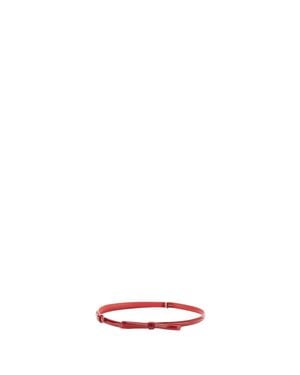 Plan C Bow Detail Patent Leather Belt - White