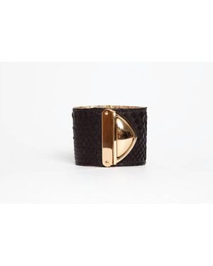 Avenue Chic Genuine Lock Cuff - Black